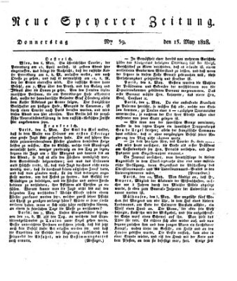 Neue Speyerer Zeitung Donnerstag 15. Mai 1828