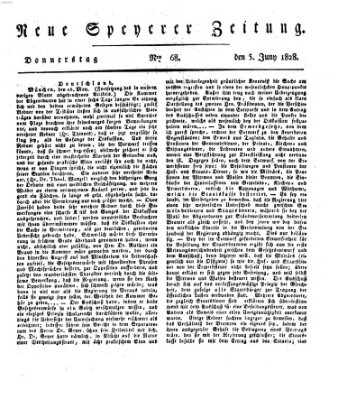 Neue Speyerer Zeitung Donnerstag 5. Juni 1828