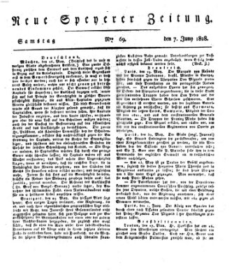 Neue Speyerer Zeitung Samstag 7. Juni 1828