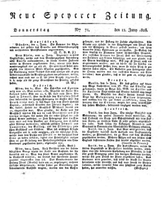 Neue Speyerer Zeitung Donnerstag 12. Juni 1828