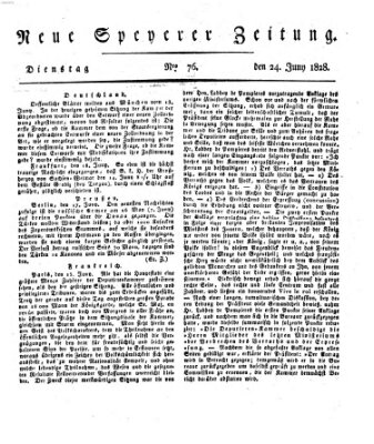 Neue Speyerer Zeitung Dienstag 24. Juni 1828