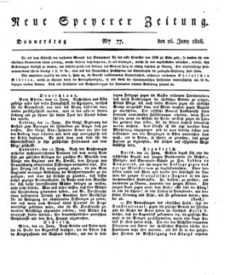 Neue Speyerer Zeitung Donnerstag 26. Juni 1828