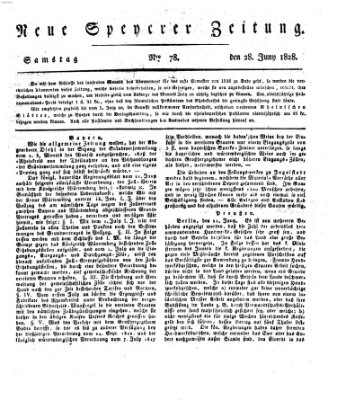 Neue Speyerer Zeitung Samstag 28. Juni 1828