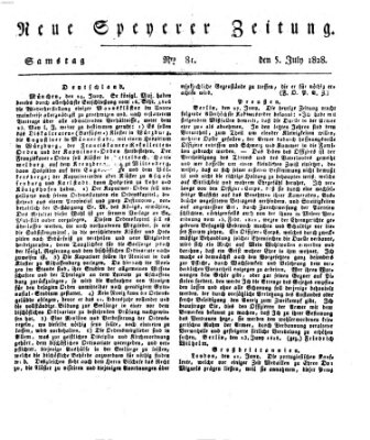 Neue Speyerer Zeitung Samstag 5. Juli 1828