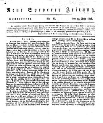 Neue Speyerer Zeitung Donnerstag 10. Juli 1828