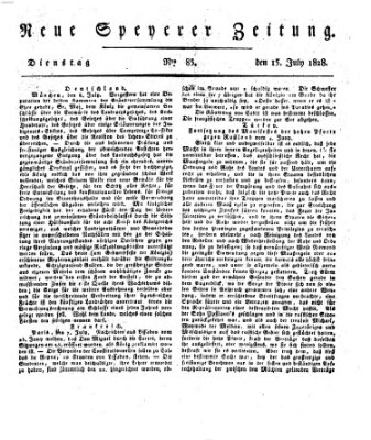 Neue Speyerer Zeitung Dienstag 15. Juli 1828