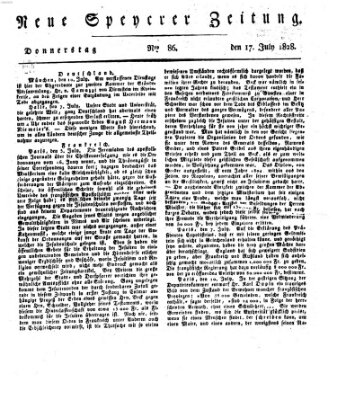 Neue Speyerer Zeitung Donnerstag 17. Juli 1828