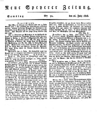 Neue Speyerer Zeitung Samstag 26. Juli 1828