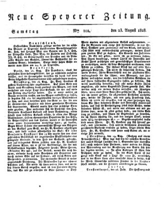 Neue Speyerer Zeitung Samstag 23. August 1828