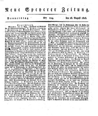 Neue Speyerer Zeitung Donnerstag 28. August 1828