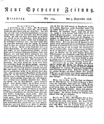 Neue Speyerer Zeitung Dienstag 9. September 1828