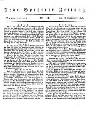 Neue Speyerer Zeitung Donnerstag 18. September 1828