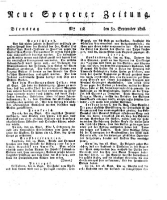 Neue Speyerer Zeitung Dienstag 30. September 1828