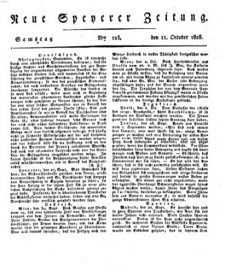 Neue Speyerer Zeitung Samstag 11. Oktober 1828