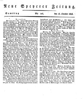 Neue Speyerer Zeitung Samstag 18. Oktober 1828