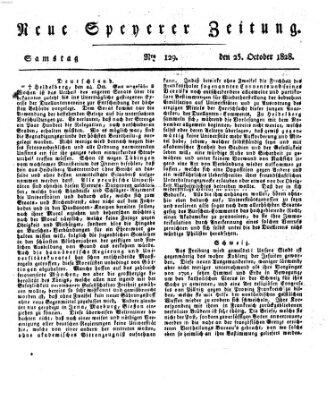 Neue Speyerer Zeitung Samstag 25. Oktober 1828