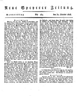 Neue Speyerer Zeitung Donnerstag 30. Oktober 1828