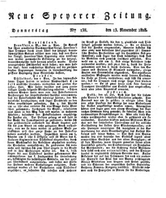 Neue Speyerer Zeitung Donnerstag 13. November 1828