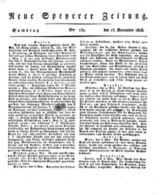 Neue Speyerer Zeitung Samstag 15. November 1828