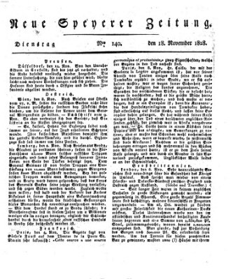 Neue Speyerer Zeitung Dienstag 18. November 1828