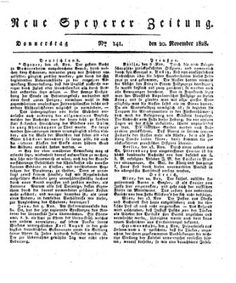 Neue Speyerer Zeitung Donnerstag 20. November 1828