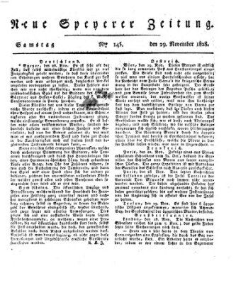 Neue Speyerer Zeitung Samstag 29. November 1828