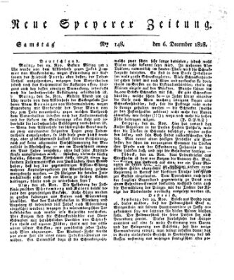 Neue Speyerer Zeitung Samstag 6. Dezember 1828