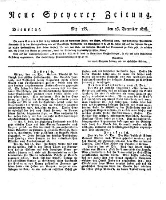 Neue Speyerer Zeitung Dienstag 23. Dezember 1828