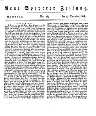 Neue Speyerer Zeitung Samstag 27. Dezember 1828