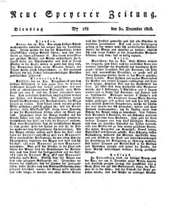 Neue Speyerer Zeitung Dienstag 30. Dezember 1828