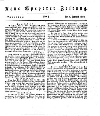 Neue Speyerer Zeitung Dienstag 6. Januar 1829