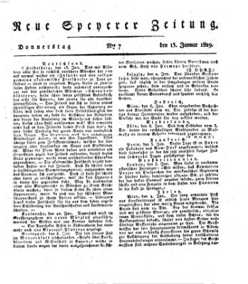 Neue Speyerer Zeitung Donnerstag 15. Januar 1829