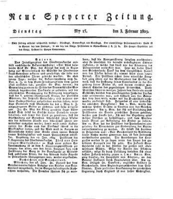 Neue Speyerer Zeitung Dienstag 3. Februar 1829