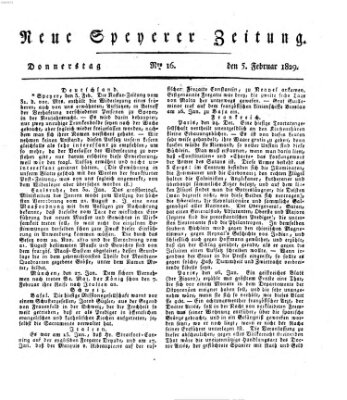 Neue Speyerer Zeitung Donnerstag 5. Februar 1829