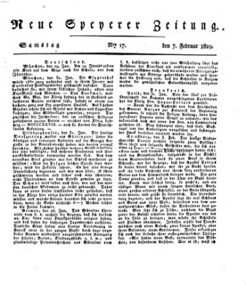 Neue Speyerer Zeitung Samstag 7. Februar 1829