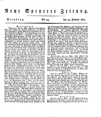 Neue Speyerer Zeitung Dienstag 24. Februar 1829