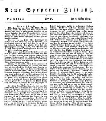 Neue Speyerer Zeitung Samstag 7. März 1829