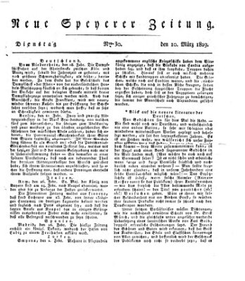 Neue Speyerer Zeitung Dienstag 10. März 1829