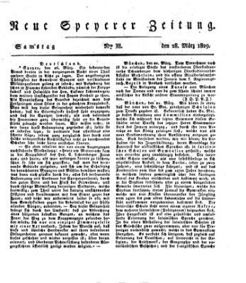 Neue Speyerer Zeitung Samstag 28. März 1829