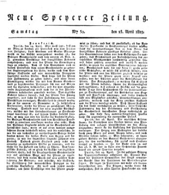 Neue Speyerer Zeitung Samstag 25. April 1829