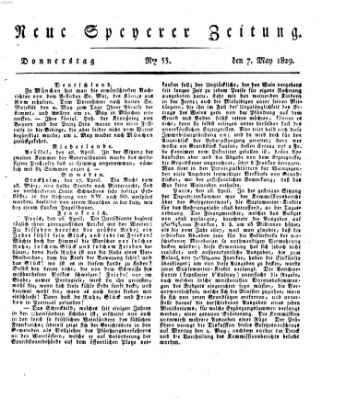 Neue Speyerer Zeitung Donnerstag 7. Mai 1829