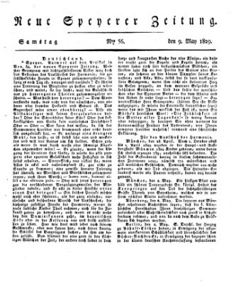 Neue Speyerer Zeitung Samstag 9. Mai 1829