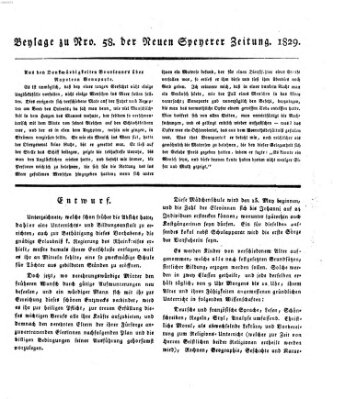 Neue Speyerer Zeitung Mittwoch 13. Mai 1829