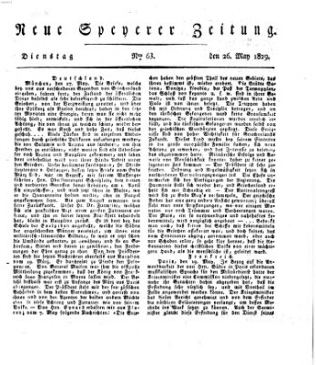 Neue Speyerer Zeitung Dienstag 26. Mai 1829