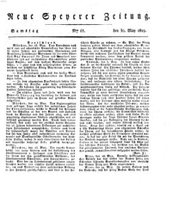 Neue Speyerer Zeitung Samstag 30. Mai 1829