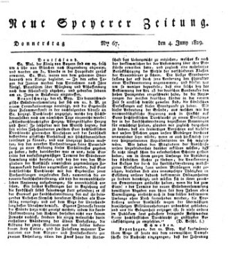 Neue Speyerer Zeitung Donnerstag 4. Juni 1829