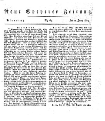 Neue Speyerer Zeitung Dienstag 9. Juni 1829