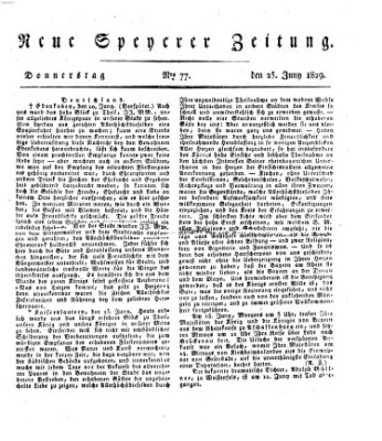 Neue Speyerer Zeitung Donnerstag 25. Juni 1829