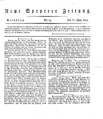 Neue Speyerer Zeitung Dienstag 30. Juni 1829