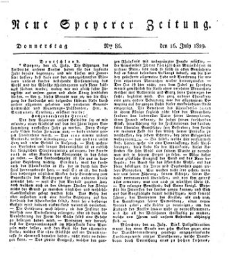 Neue Speyerer Zeitung Donnerstag 16. Juli 1829